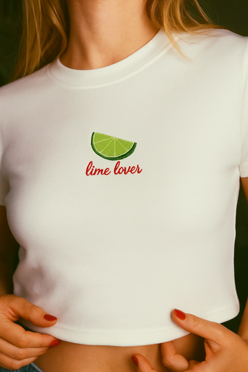 Lime Lover Embroidery Baby Tee