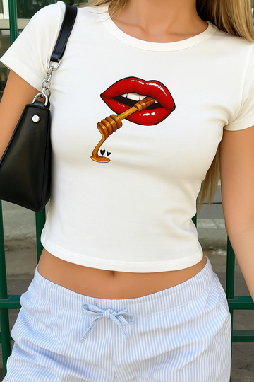 Sweet Kiss Embroidery Baby Tee