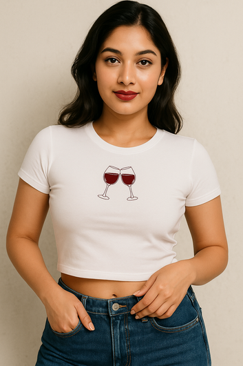 Sip Club Embroidery Baby Tee