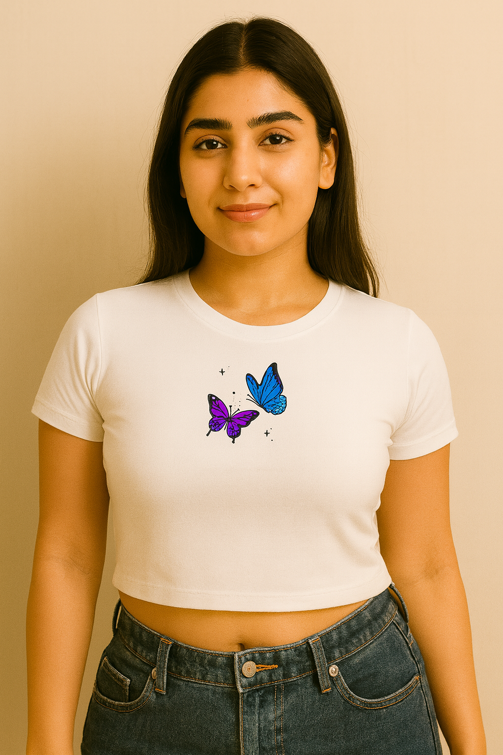 The Butterfly Embroidery Baby Tee