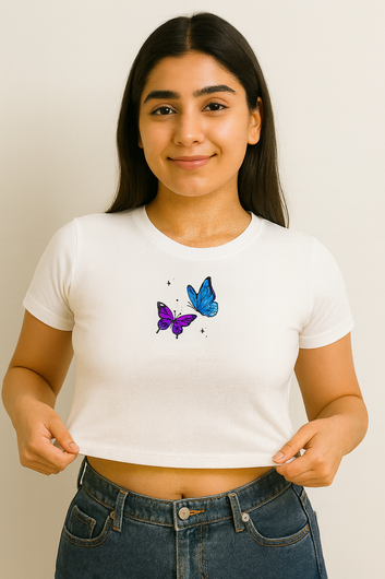 The Butterfly Embroidery Baby Tee
