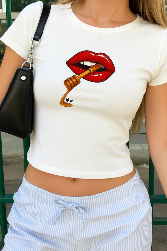 Sweet Kiss Embroidery Baby Tee