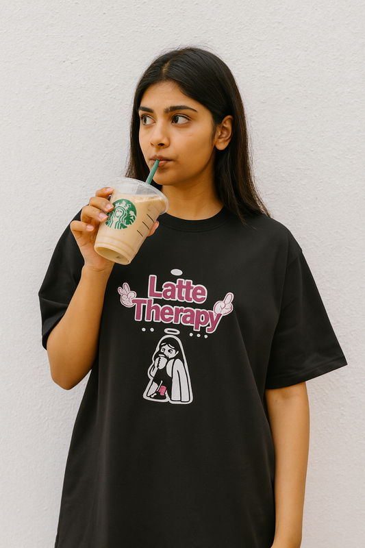 LATTE>THERAPY OVERSIZED T-SHIRT