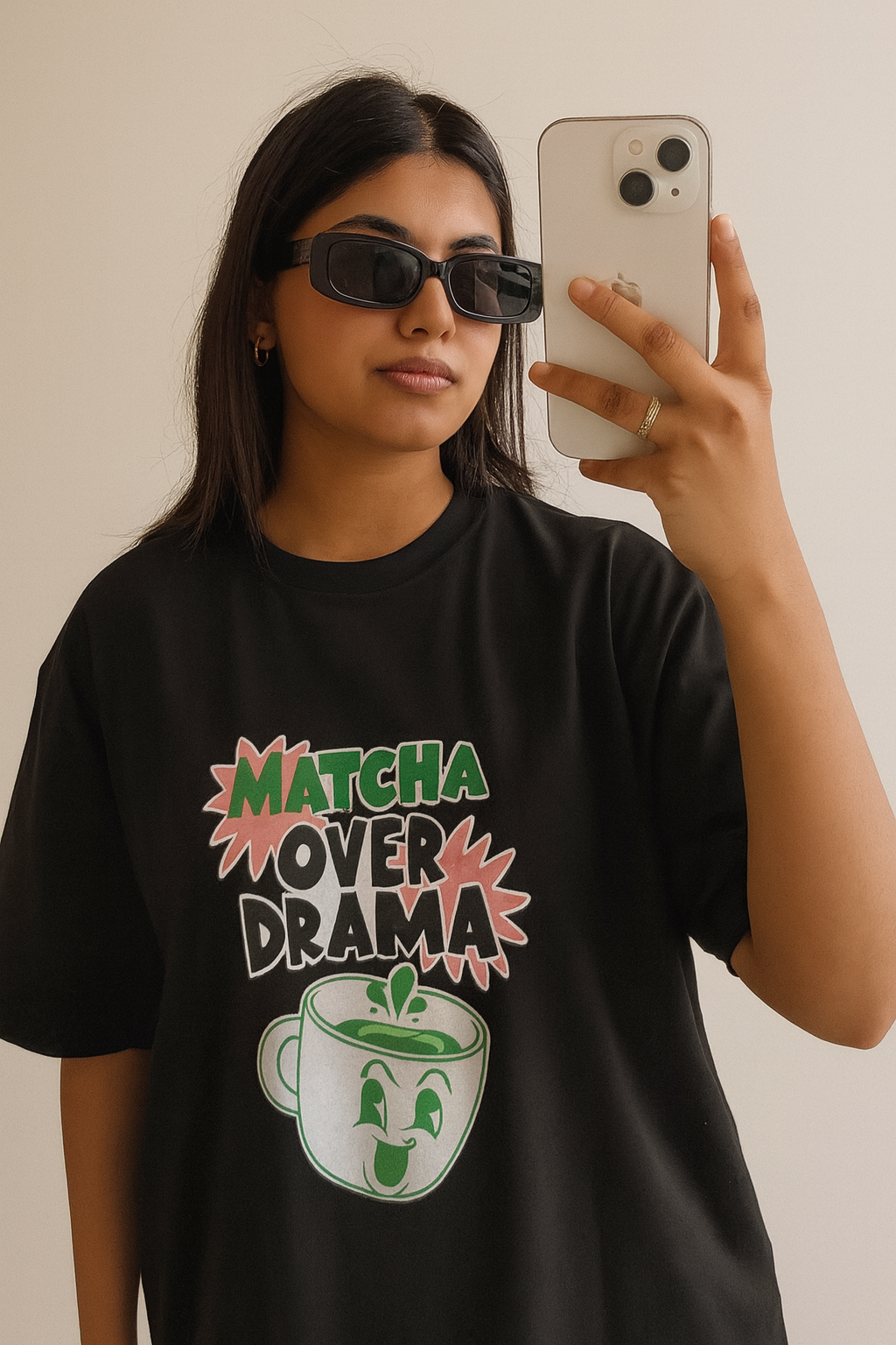 MATCHA OVER DRAMA OVERSIZED T-SHIRT