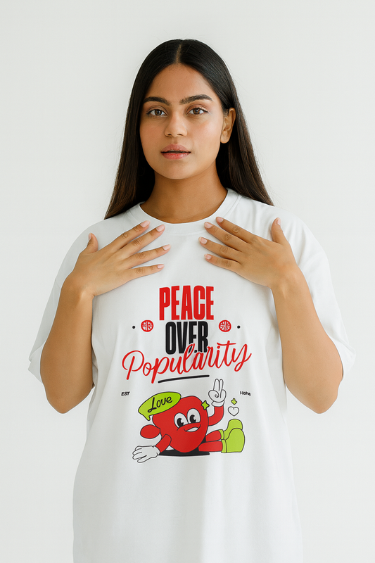 PEACE OVER POPULARITY OVERSIZED T-SHIRT