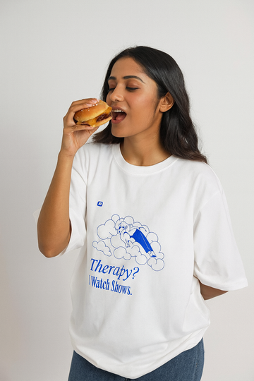 THERAPY I WATCH SHOWS OVERSIZED T-SHIRT